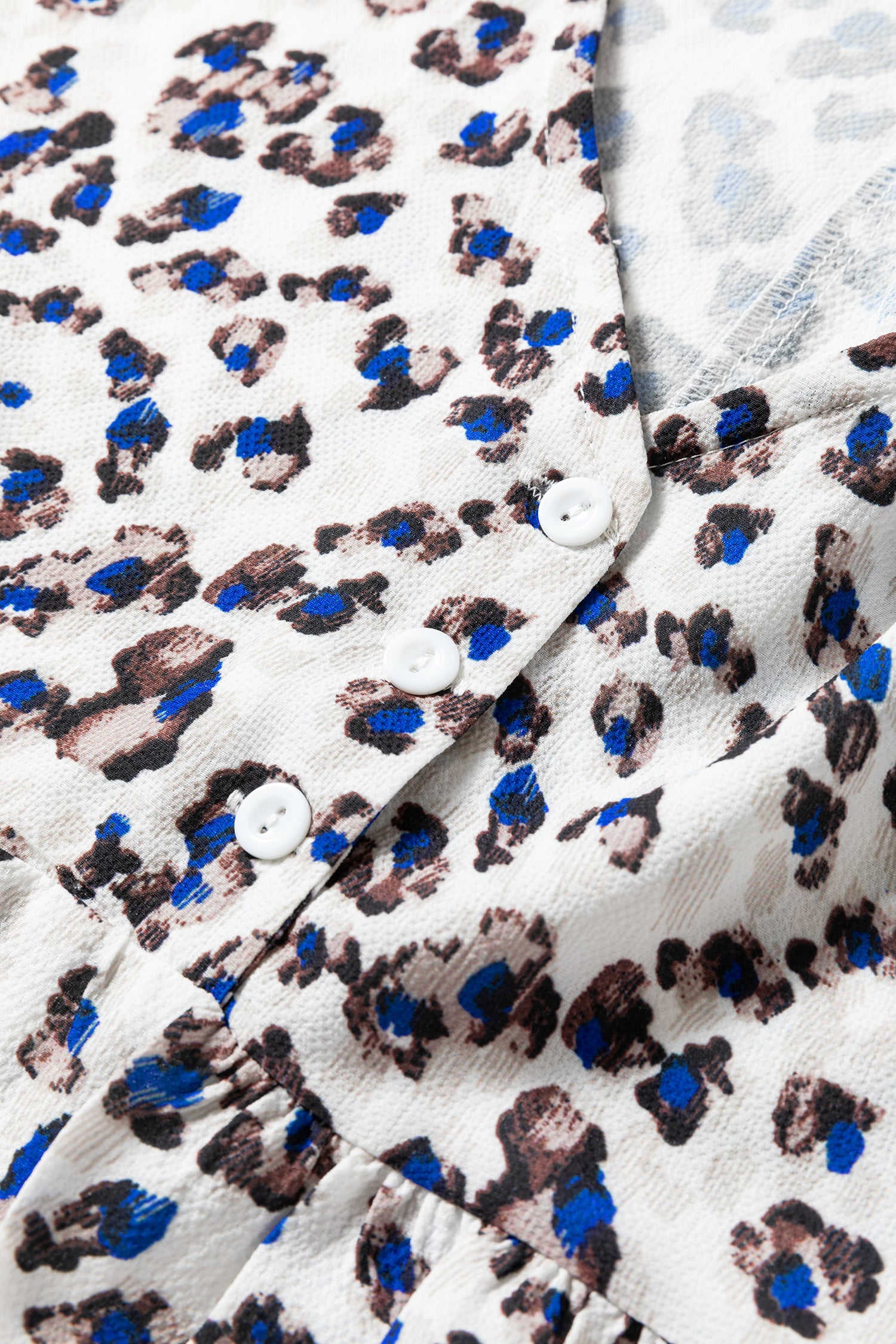 Cali Chic Women Dress Leopard Print V Neck Button Detail Long Sleeve Mini Dress - Cali Chic