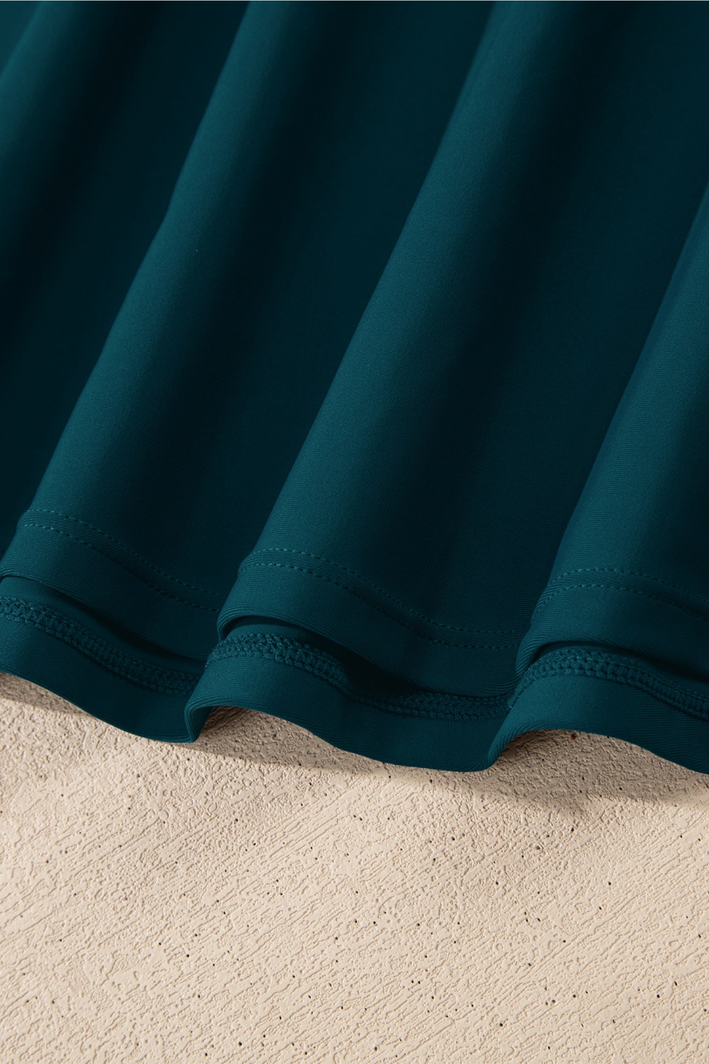 Cali Chic Women Swimsuit Blue Sapphire Contrast Edge Ruffled High Waist One Piece Swim Dress - Cali Chic