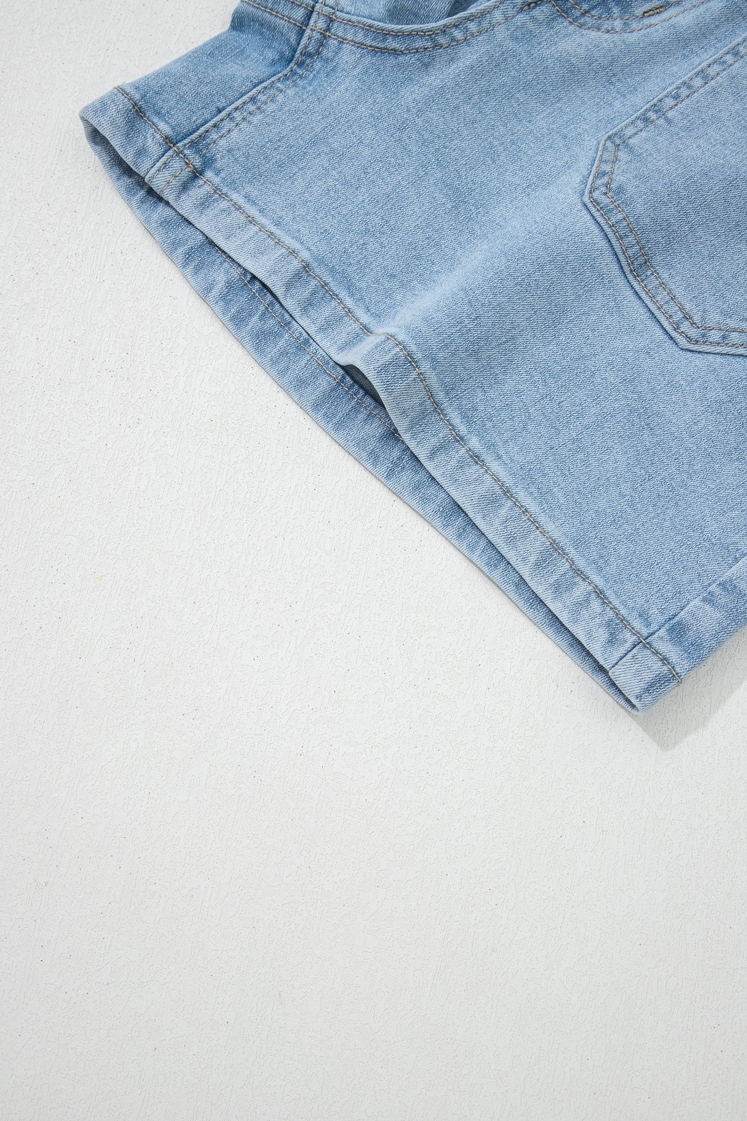 Cali Chic Women Shorts Myosotis High Rise Patch Pocket Denim Shorts - Cali Chic