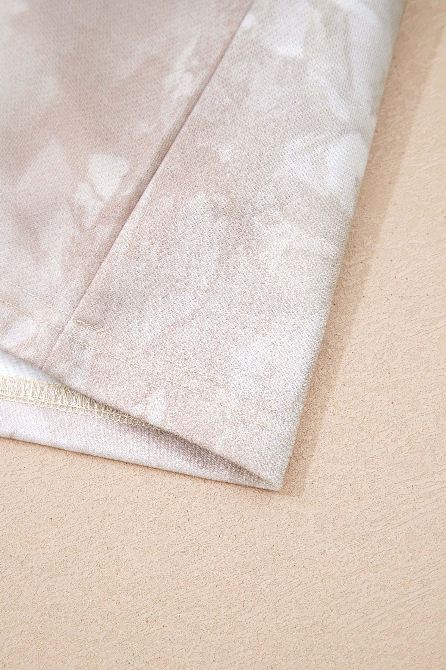 Cali Chic Women Mini Skort White Abstract Woodland Print Balloon Sleeve Pullover Drawstring Mini Skort Set - Cali Chic