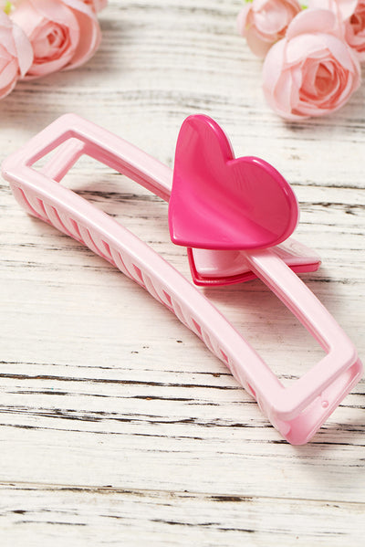 Pink Valentines Minimalist Heart Design Hair Claw