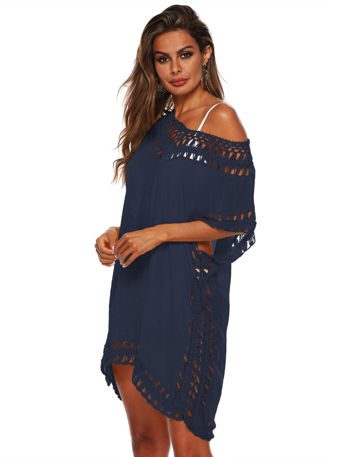 Cali Chic Cutout V-Neck Short Sleeve Cover-Up
