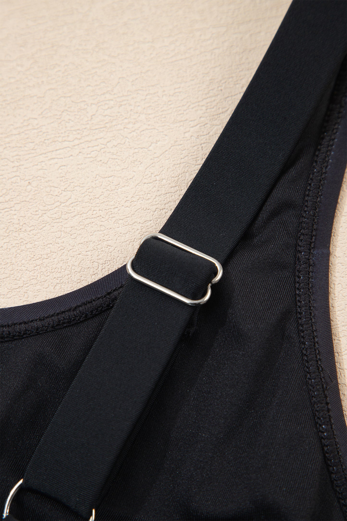 Cali Chic Women Swimsuit Black Drawstring Big Hole Floral Print Sleeveless One Piece Swimsuit - Cali Chic