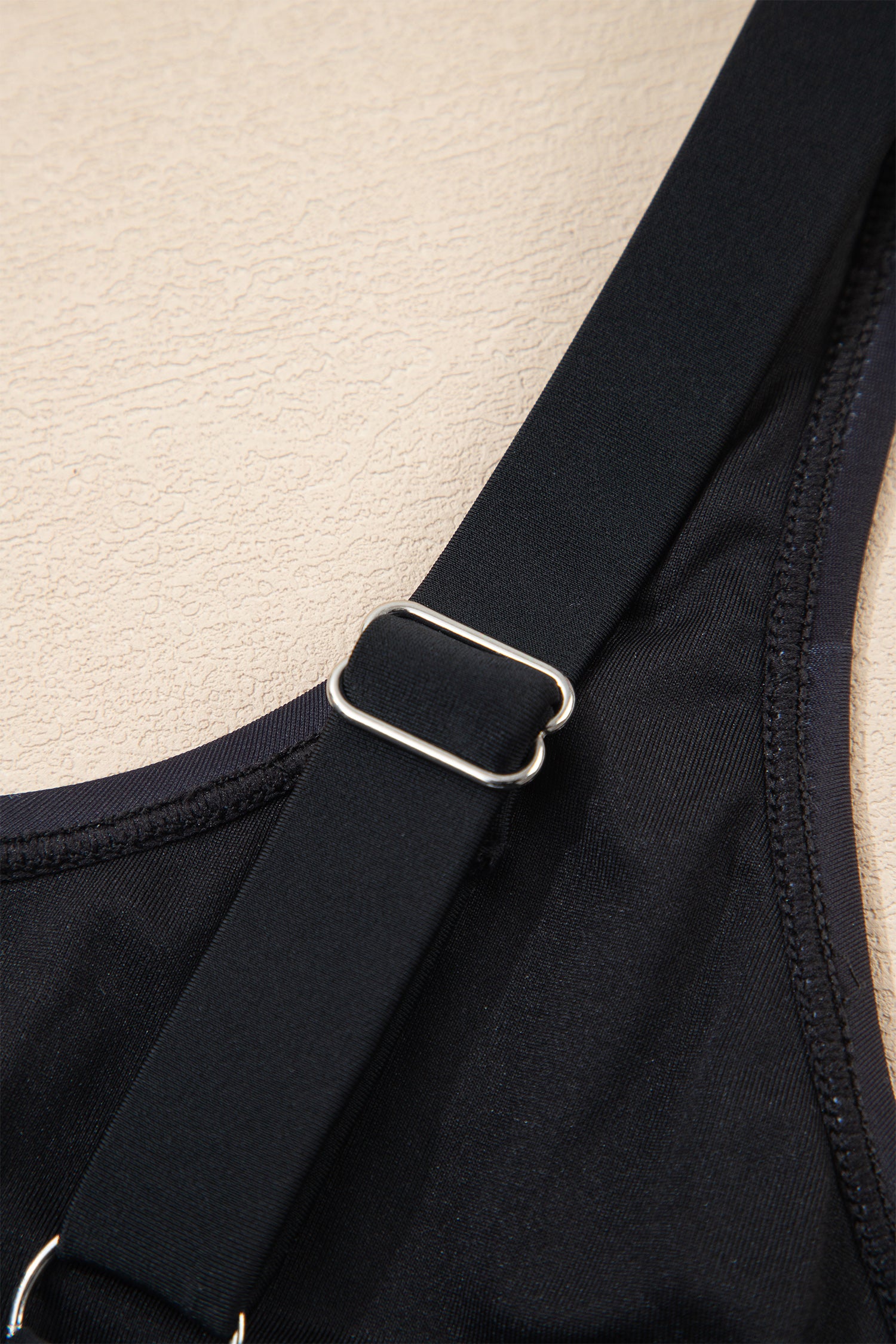 Cali Chic Women Swimsuit Black Drawstring Big Hole Floral Print Sleeveless One Piece Swimsuit - Cali Chic