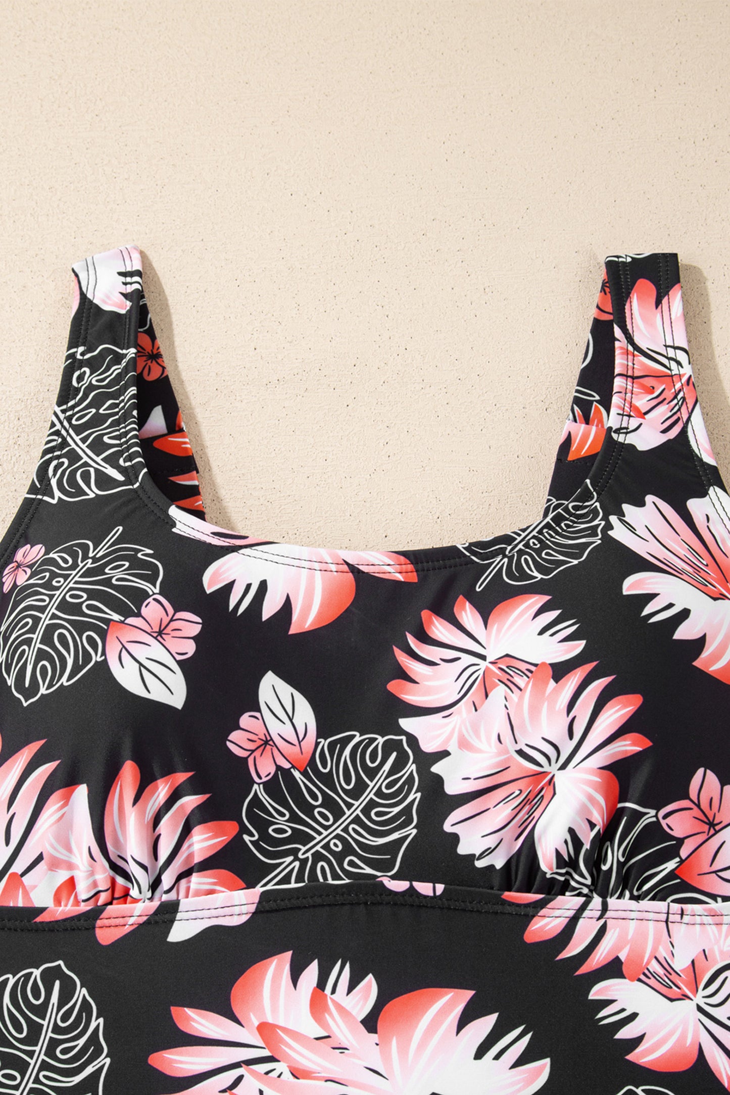 Cali Chic Women Swimsuit Black Scoop Neck Adjustable Tankini and Matching Skort Bathing Suit - Cali Chic