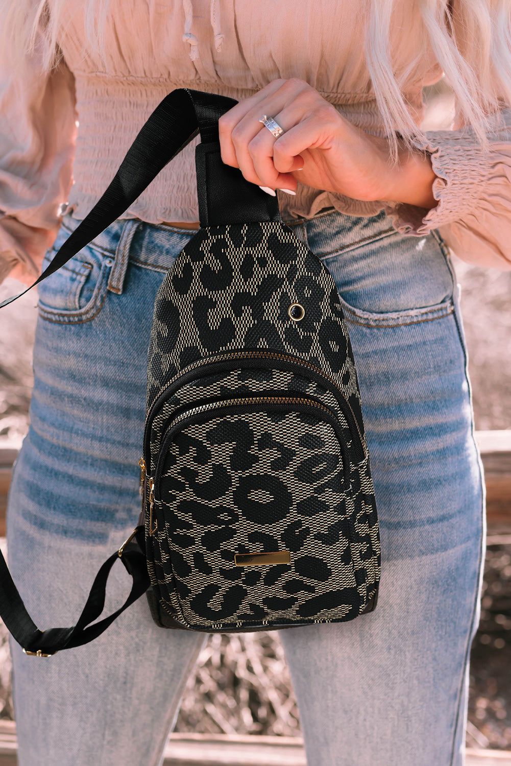 Cali Chic Leopard Print PU Sling Bag