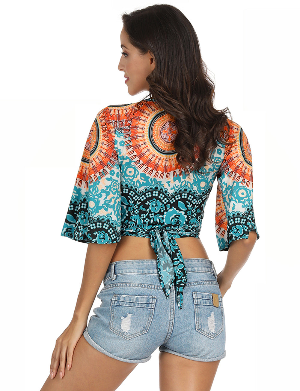 Cali Chic Women's Cover ups Celebrity Knotted Bohemian Print Fashion