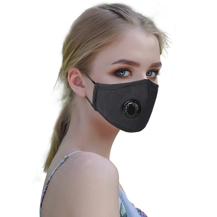 Cali Chic Cycling Face Mask Breathable Washable Black w/2 PM Filters