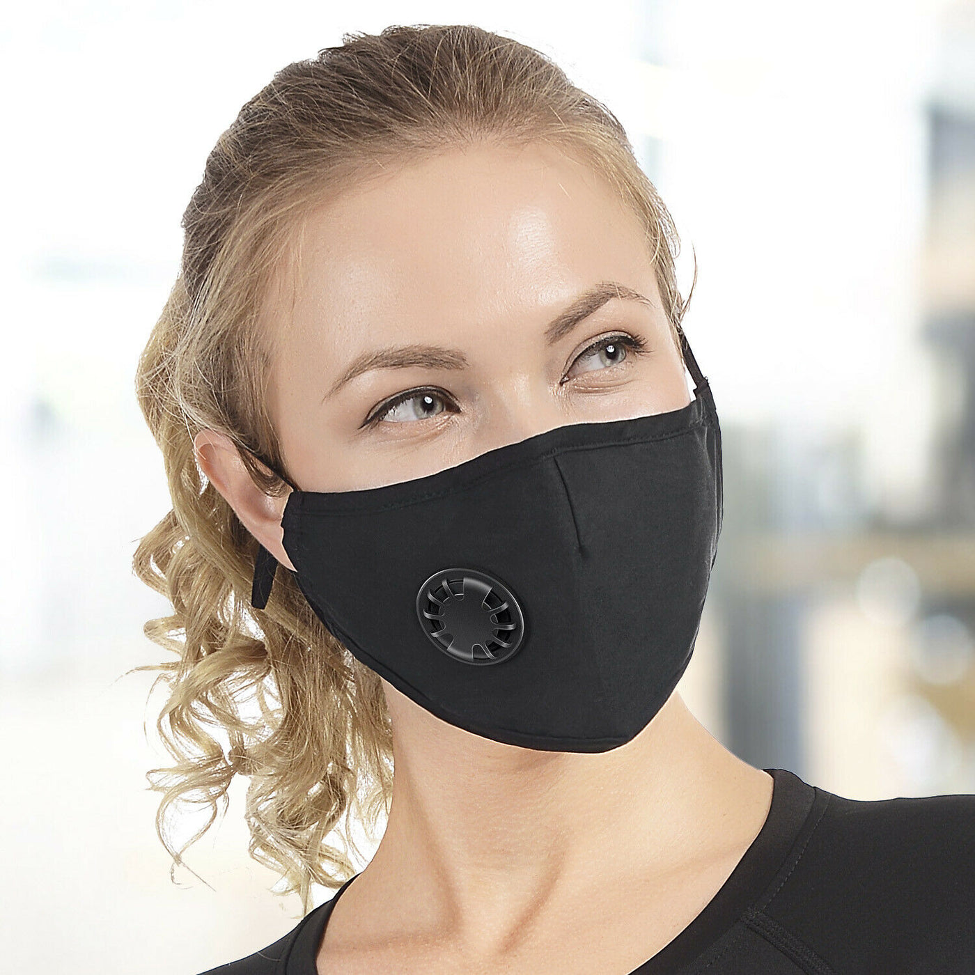 Cali Chic Cycling Face Mask Breathable Washable Black w/filters