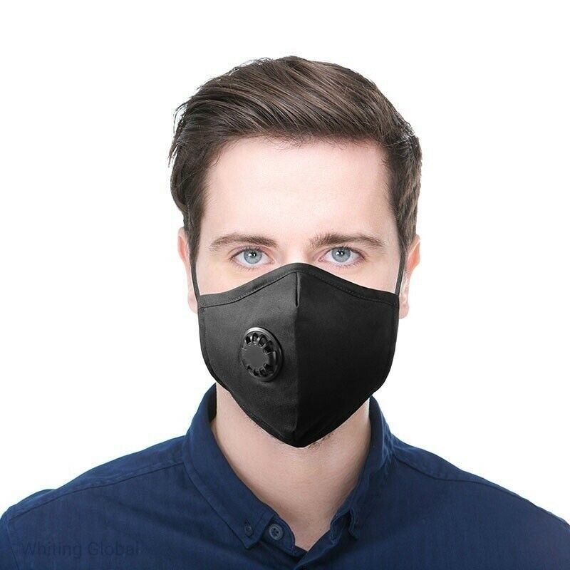 Cali Chic Cycling Face Mask Breathable Washable Black w/filters