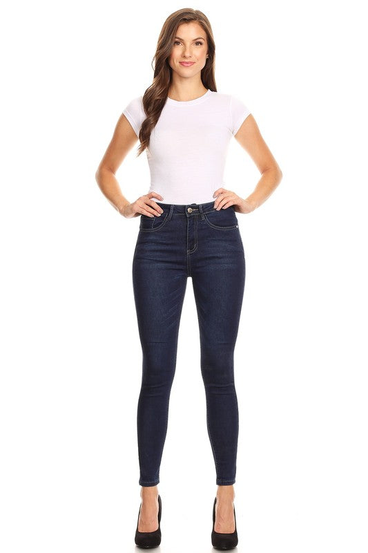 Cali Chic Juniors' Skinny Jeans Celebrity High Rise Full Length Dark Denim Size 1