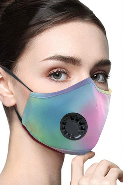 Cycling Face Mask Breathable Washable Multicolor Tie Dye w/Filter